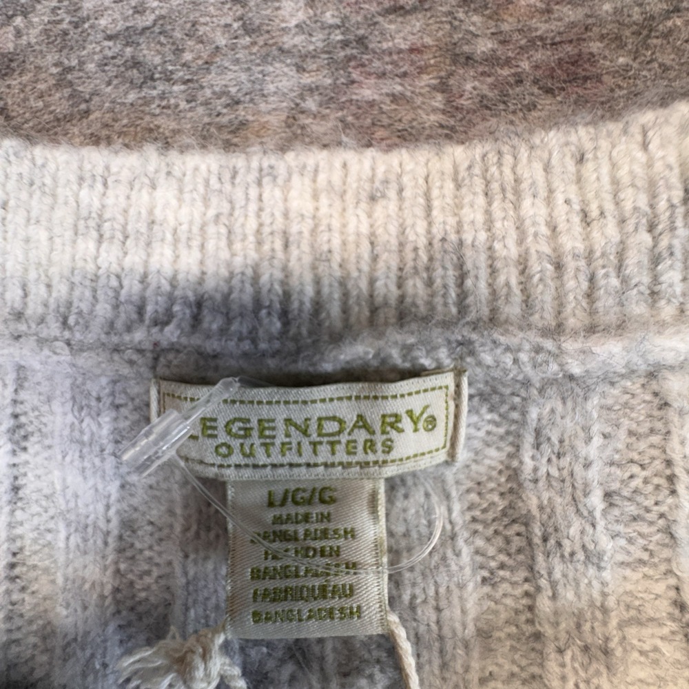 Legendary Outfitters Womens Garnet Heather Gray, Size XL Cozy Cable Knit Sweater - Picture 6 of 9